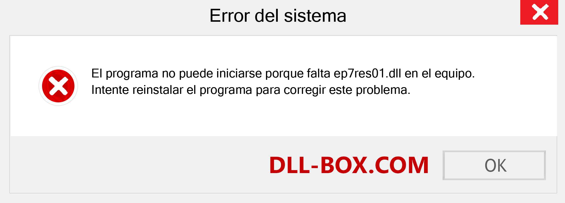 ¿Falta el archivo ep7res01.dll ?. Descargar para Windows 7, 8, 10 - Corregir ep7res01 dll Missing Error en Windows, fotos, imágenes