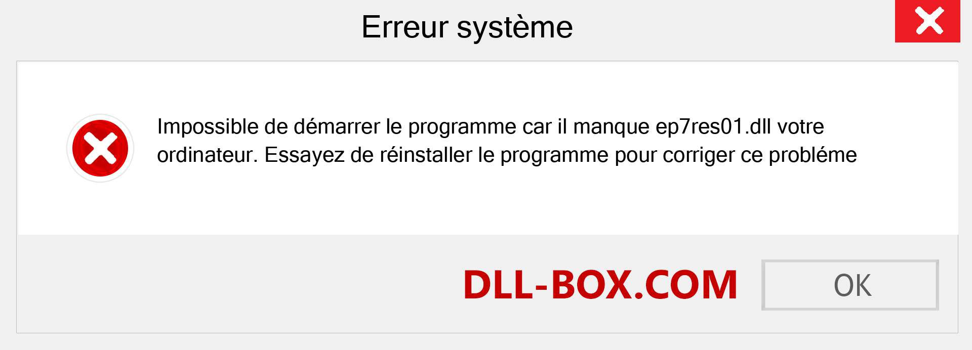 Le fichier ep7res01.dll est manquant ?. Télécharger pour Windows 7, 8, 10 - Correction de l'erreur manquante ep7res01 dll sur Windows, photos, images